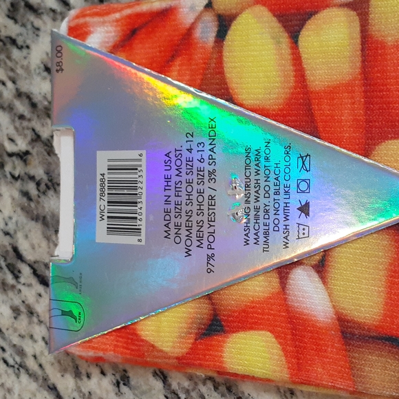 Living Royal Allover Candy Corn Print Unisex Stretch Crew Socks - Picture 5 of 5